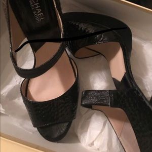 Michael Kors Black Hannah platform shoes 10M